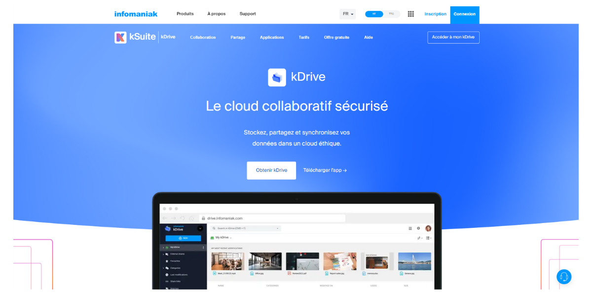 kDrive - Page d'accueil - @ kDrive