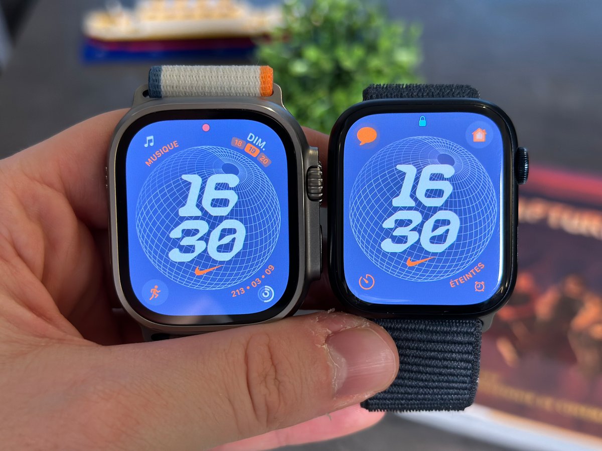 Un léger embonpoint par rapport à l'Apple Watch Series 9 © Mathieu Grumiaux pour Clubic