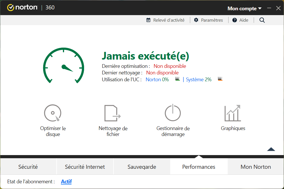 Norton 360 -Optimisation système