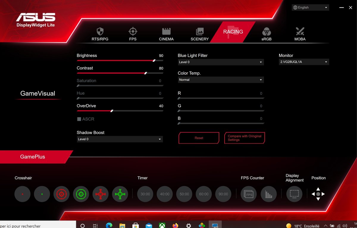 Test Asus VG28UQL1A_Display widget